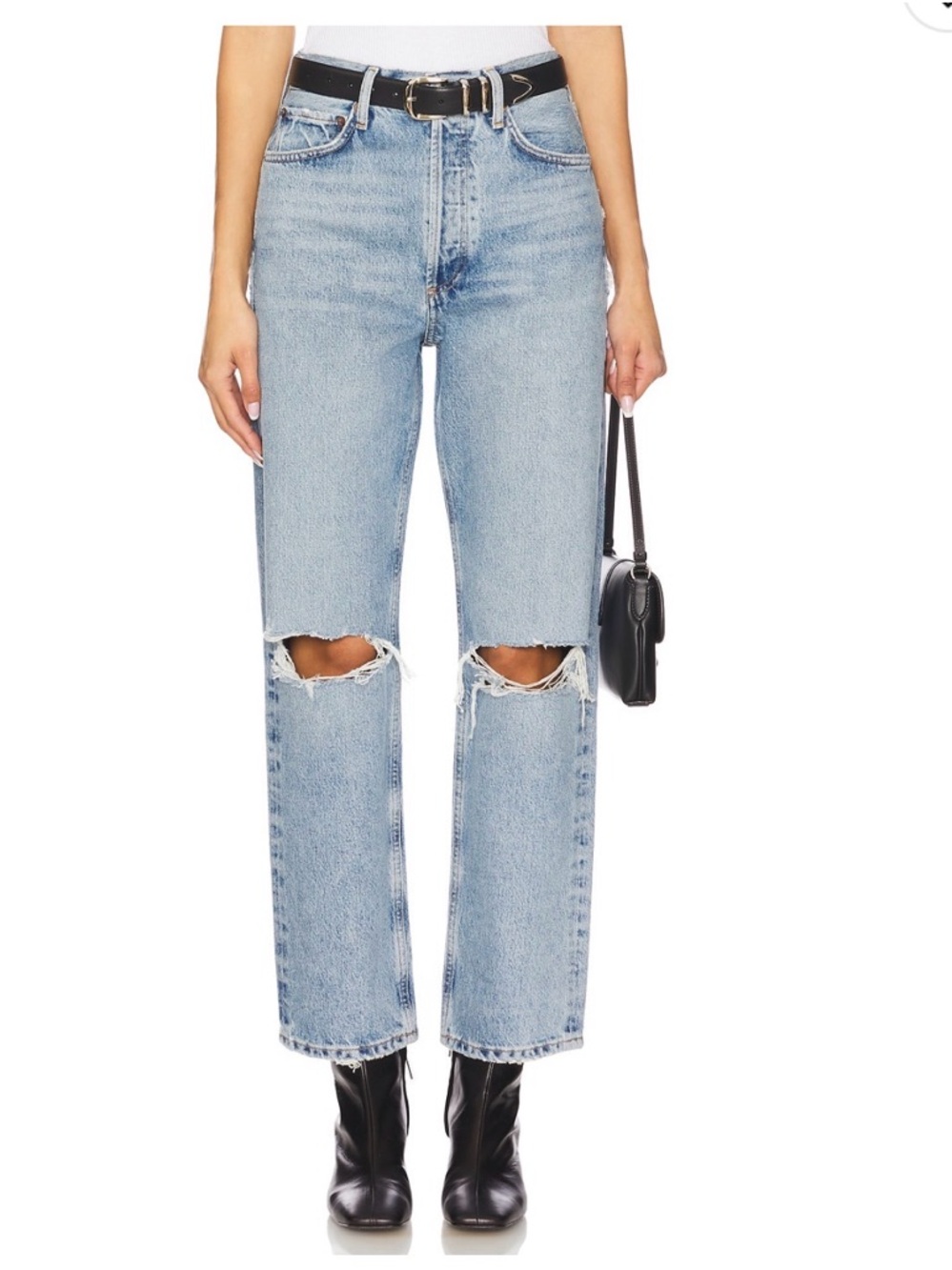 Agolde 90s mid rise loose straight legs jeans ripped 27